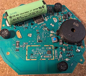 Leiterplatte mit Lithium-Batterie und Knopfzellen