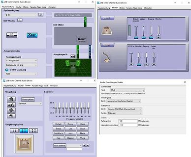 Software-Fenster USB Multi-Channel Audio Device