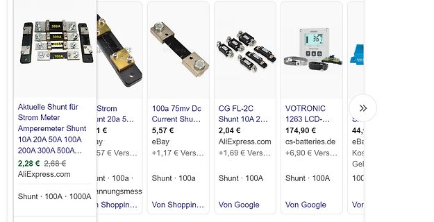 Produktübersicht verschiedener Strom-Shunts und Messgeräte