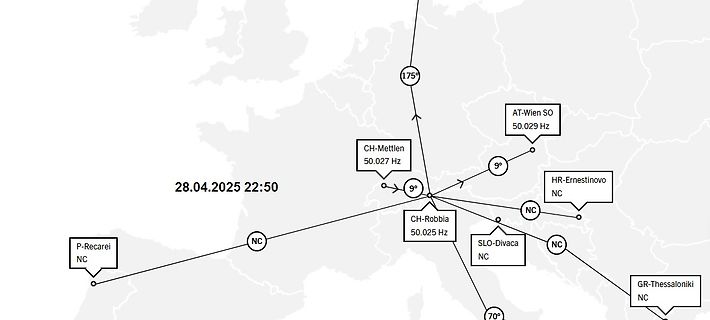 Karte mit seismischen Messstationen und Frequenzen