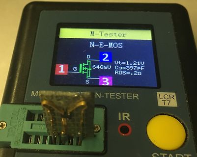 Messung eines MOSFETs mit einem Transistor-Tester