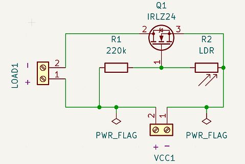 Schaltplan mit MOSFET und LDR