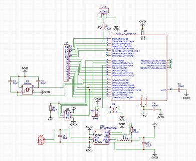 Schaltplan mit ATmega328PB Mikrocontroller
