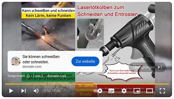 Werbung für Laserlötkolben