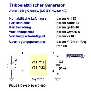 Schaltplan eines triboelektrischen Generators