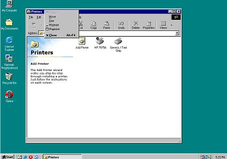 Screenshot eines Windows-Drucker-Assistenten