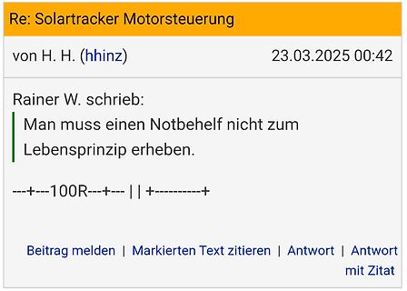 Forenbeitrag zu Solartracker Motorsteuerung