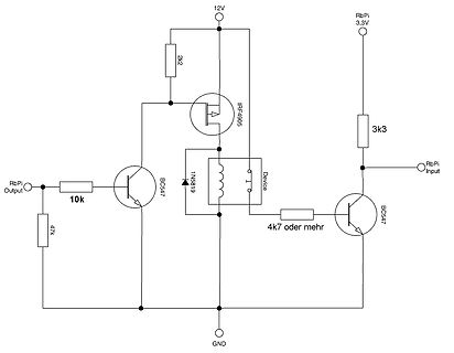 Schaltplan mit MOSFET und Bipolartransistoren