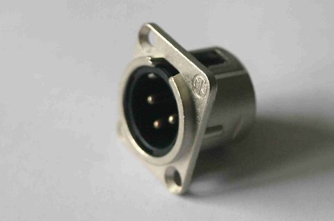 Metallischer Rundstecker mit Montageflansch