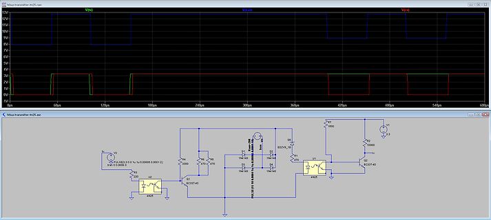 Schaltplan und Simulation eines H-Bus-Transmitters