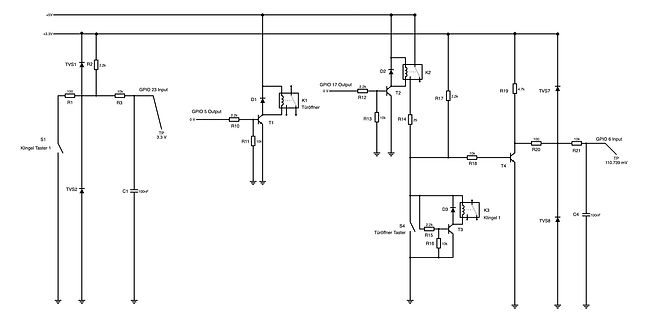 Schaltplan mit GPIO-Anschlüssen und Relaissteuerung