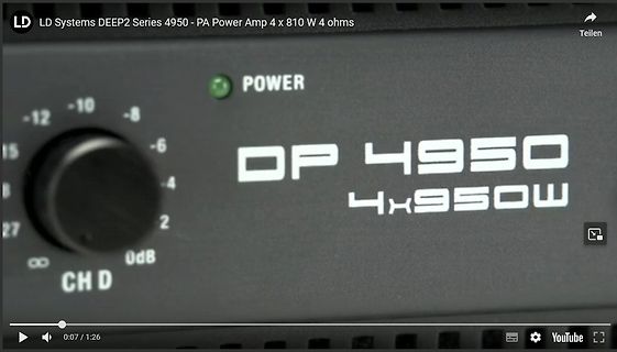 Frontansicht eines LD Systems DEEP2 Series 4950 Verstärkers