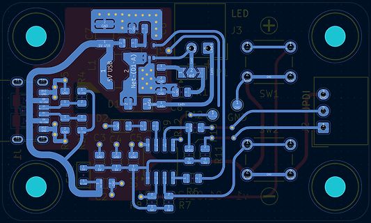 CAD-Ansicht eines Leiterplatten-Layouts
