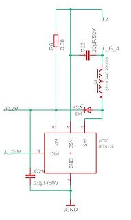 Schaltplan eines PT4115 LED-Treibers