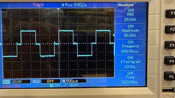 Oszilloskop Anzeige eines Rechtecksignals