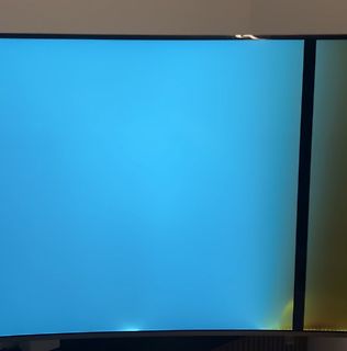 Nahaufnahme eines blauen Bildschirms