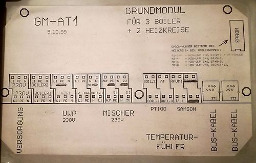 Bestückungsdruck einer Steuerungsplatine für Heizungssteuerung