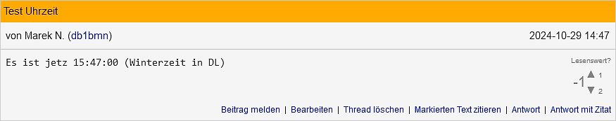 Screenshot eines Forenbeitrags