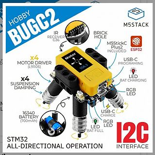 Produktgrafik eines M5Stack BUGC2 Roboter-Bausatzes