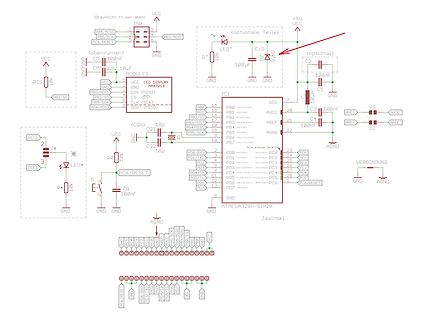 Schaltplan eines ATmega328P-basierten Mikrocontroller-Systems