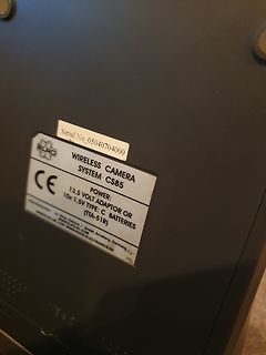 Typenschild einer drahtlosen Kamera