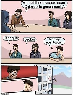 Comic über Chipsorte und Popcorn