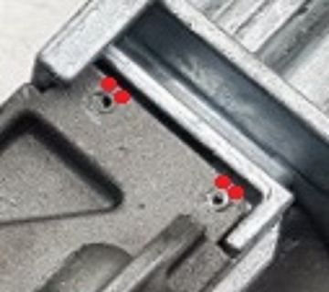 Nahaufnahme eines Metallgehäuses oder Bauteils