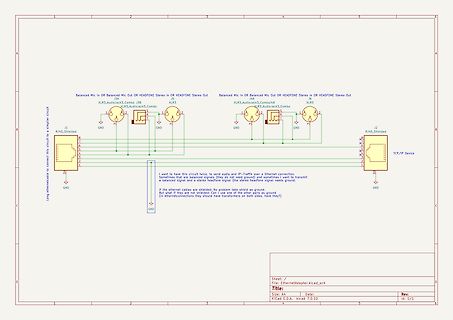 Schaltplan eines Ethernet-Adapters für Audio-Signale