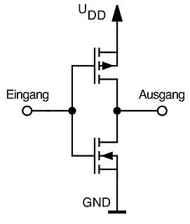 Schaltplan eines CMOS-Inverters