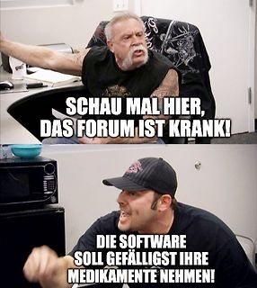 Meme mit zwei Männern und deutschem Text