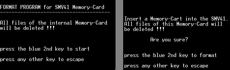 Formatierungsprogramm für SMV41 Memory-Card