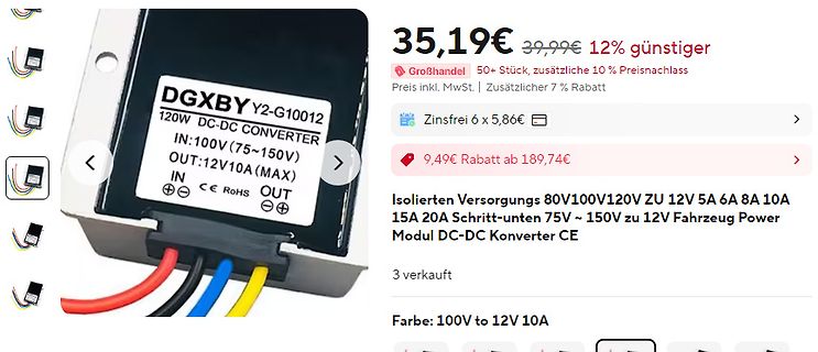 DC-DC Konverter Modul auf Verkaufsseite