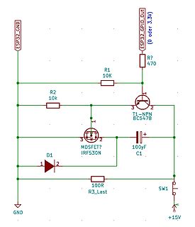 Schaltplan einer Transistor- und MOSFET-Schaltung