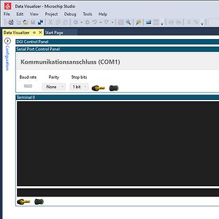 Screenshot der Data Visualizer Software in Microchip Studio