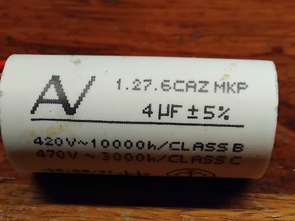 MKP Kondensator mit technischen Daten