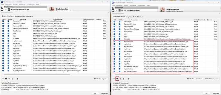 KiCad Symbolbibliothek Pfadeinstellungen