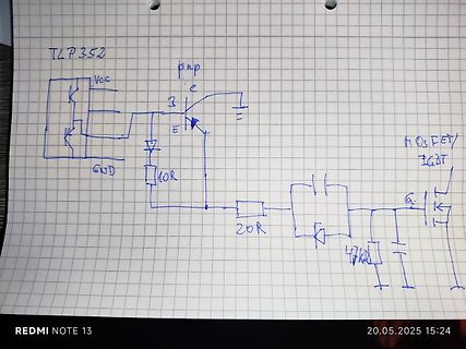 Handgezeichneter Schaltplan auf Karopapier