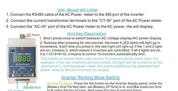 Bedienungsanleitung für AC Power Meter mit Limiter