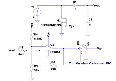 Schaltplan einer Konstantstromquelle mit MOSFET-Steuerung
