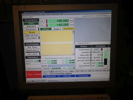 Display einer Mach3 CNC Steuerung