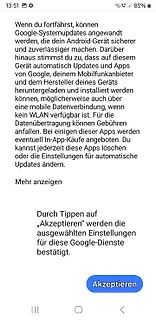 Android System-Update Bestätigungsdialog