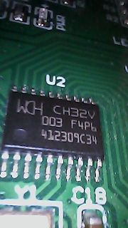 Nahaufnahme eines Mikrocontrollers auf einer Leiterplatte