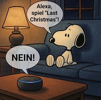 Comic-Meme mit Snoopy und Alexa