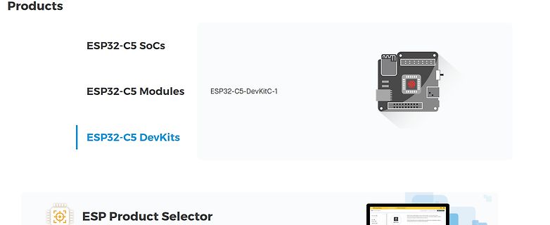 Produktübersicht ESP32-C5 SoCs, Module und DevKits