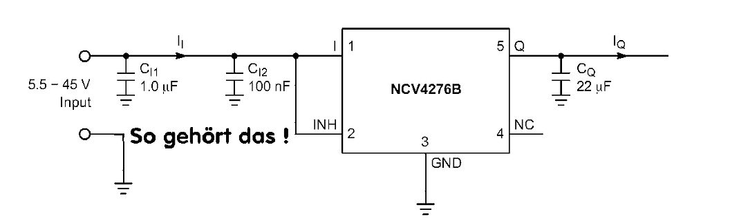 Schaltplan eines NCV4276B Treibers