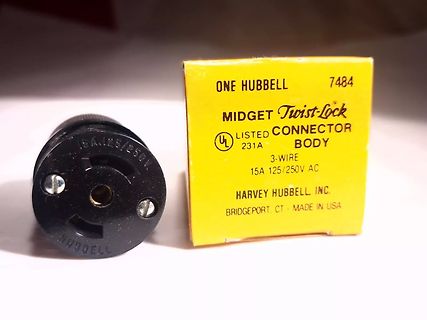 Hubbell Midget Twist-Lock Connector Body und Verpackung