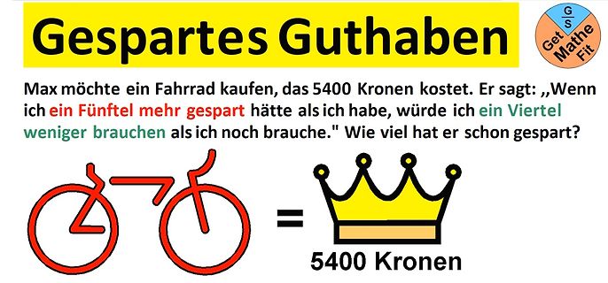 Mathematische Textaufgabe mit Fahrrad-Illustration