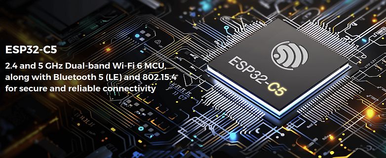 ESP32-C5 Mikrocontroller auf Leiterplatte