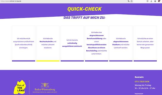 Webseite des Ministeriums für Kultus, Jugend und Sport Baden-Württemberg