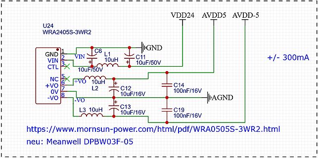 Schaltplan eines DC/DC-Wandlers mit LC-Filter
